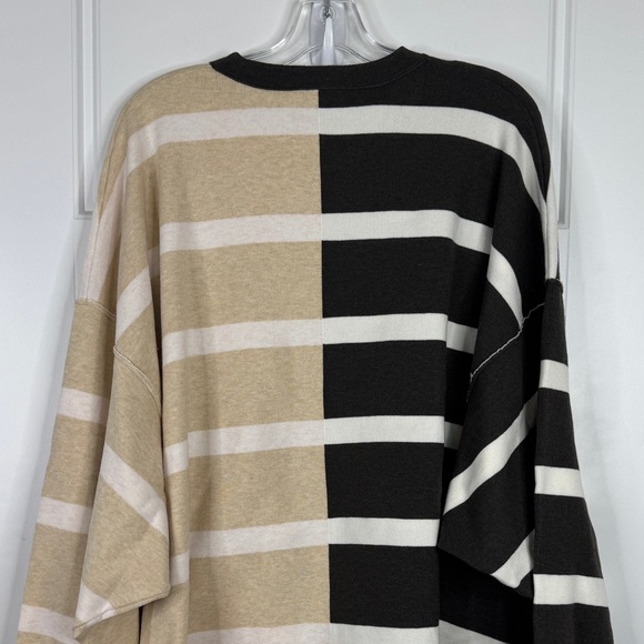 FREE PEOPLE Uptown Stripe Pullover Sweater NEW Size XS Black Pearl Combo - Picture 9 of 15